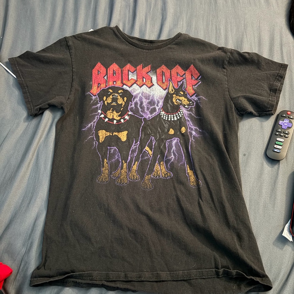 Black Graphic Tee with Rottweiler Design